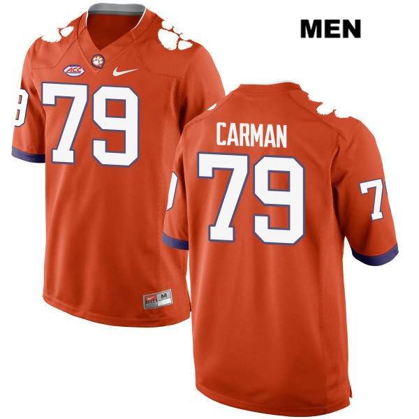 Men's Clemson Tigers #79 Jackson Carman Stitched Orange Authentic Style 2 Nike NCAA College Football Jersey WSX6146ES